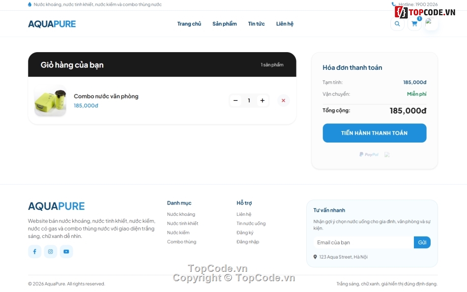 website,website bán nước,web bán nước